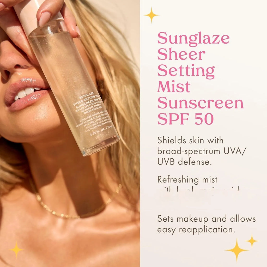 75ml bottle of moisturising and nourishing facial makeup setting spray on a white background.