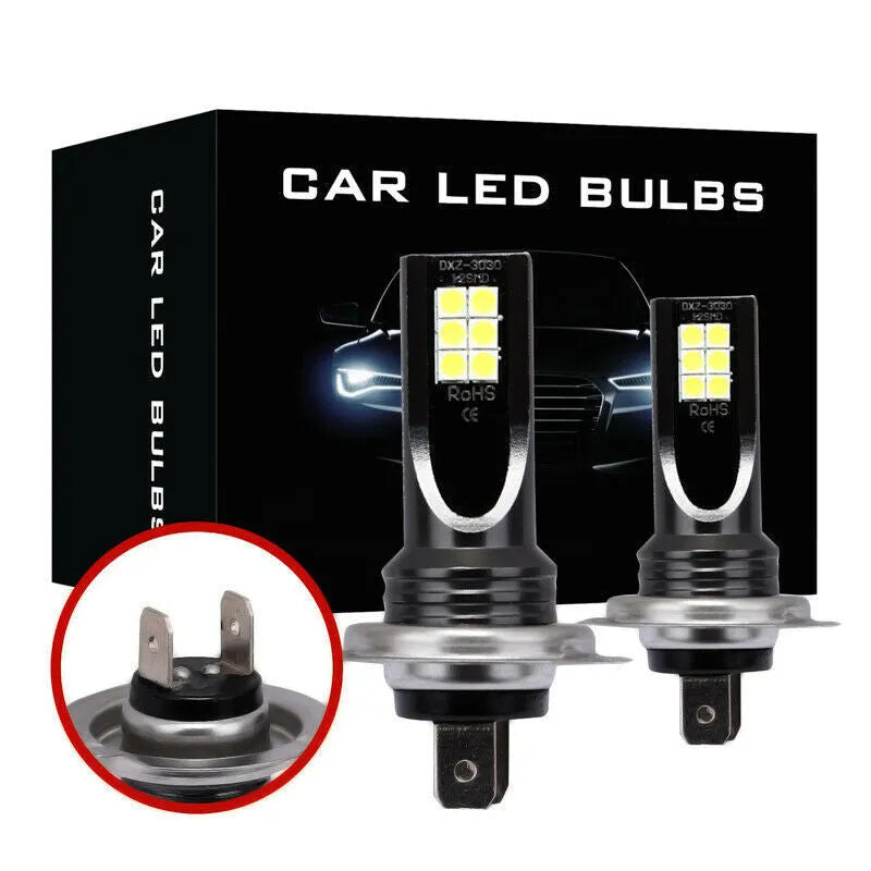 White aluminium H7 110W LED fog light bulb with 12 SMD LEDs for car headlight upgrade