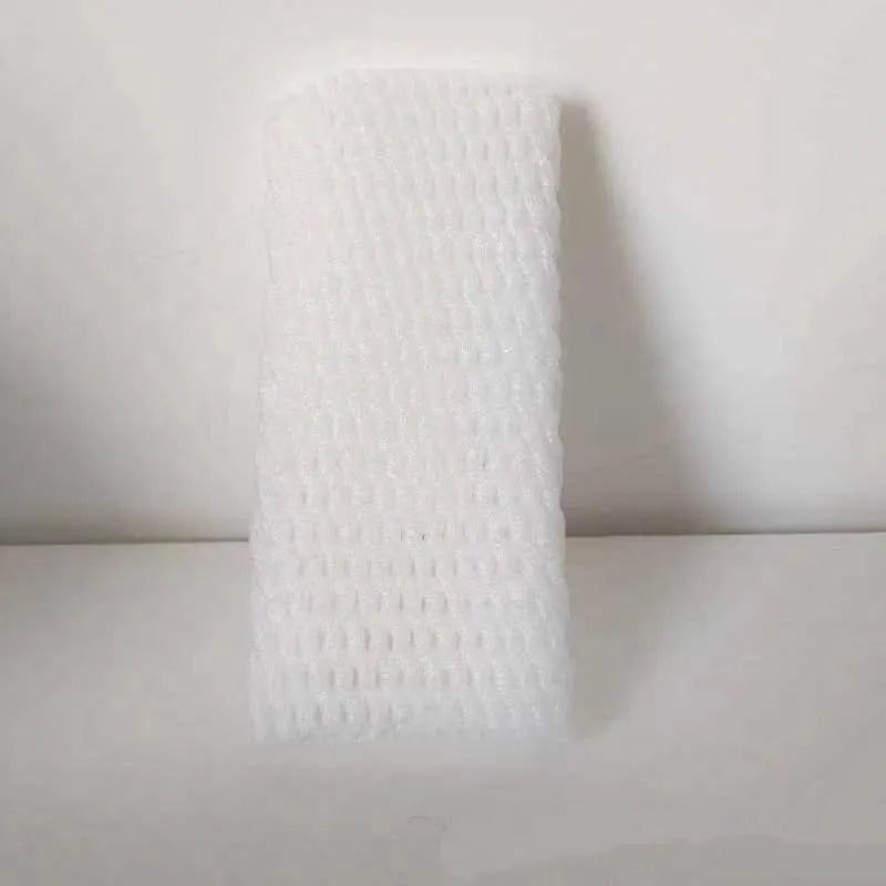 White foam protective net cover for apples, pears, peaches and oranges.