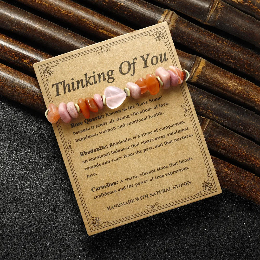 Handcrafted geometric stone bead bracelet for women showing eight style variations