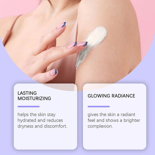 Blueberry Caramel Body Cream jar with 114g net content, a moisturiser for universal skin types.