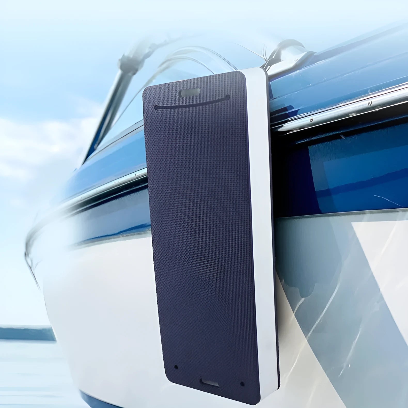 Blue EVA boat fender with rectangular shape for marine collision protection