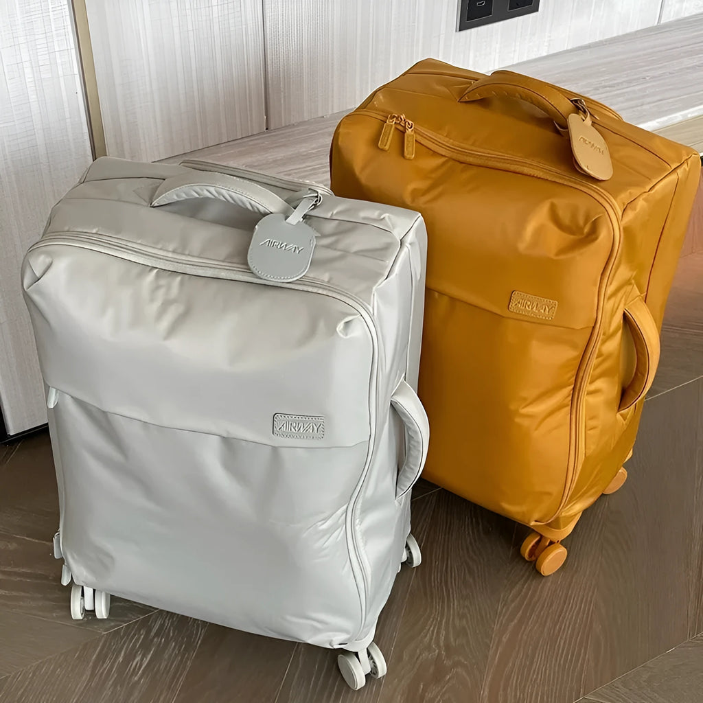 20-inch waterproof Oxford cloth luggage suitcase with universal wheels in bluestone green colour