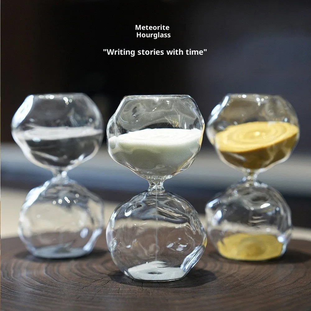 Nordic home borosilicate glass sand clock timer with special-shaped design and coloured sand