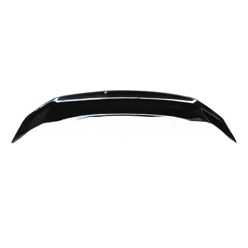 Punch-free ABS plastic car tail wing spoiler shown in bright black finish