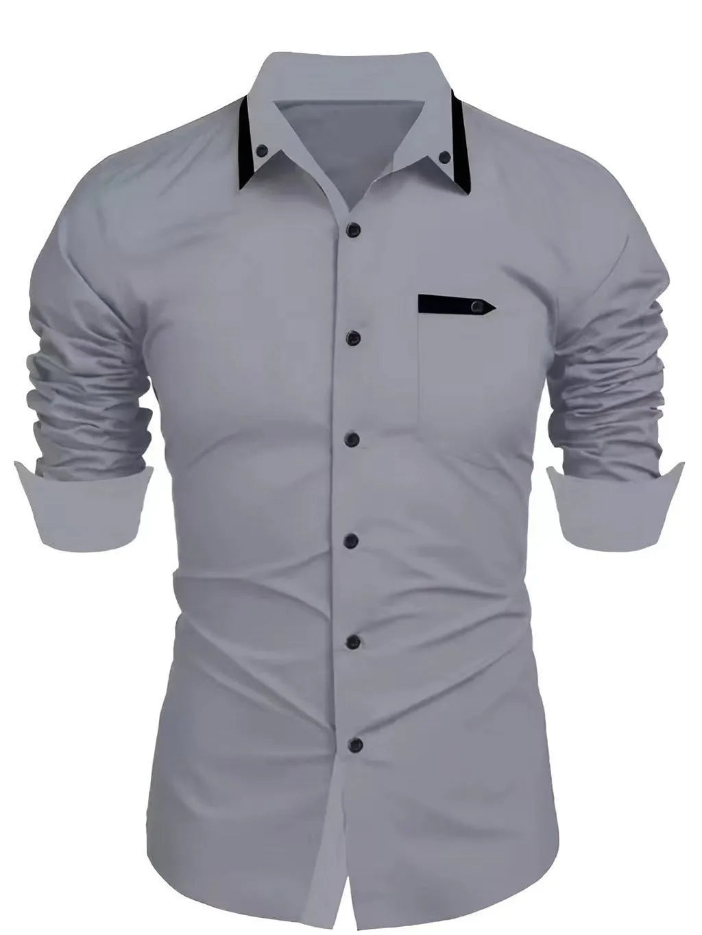 Men's casual long-sleeved cotton blend shirt in loose cardigan style, available in 8 colours and sizes S to XXXL