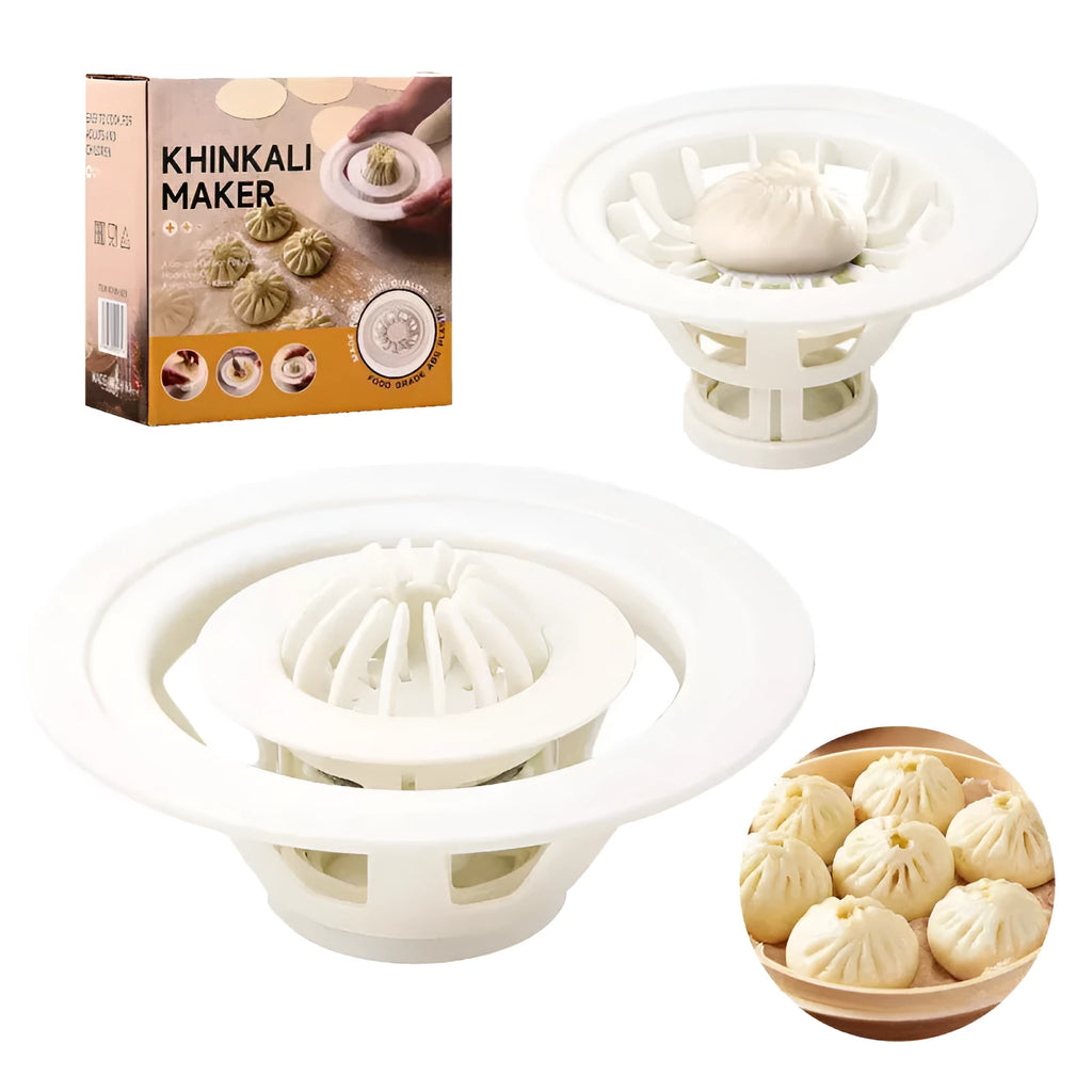 Black 4-piece kitchen mould set for shaping baozi, dumplings and shaomai