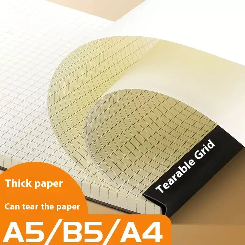 A5 B5 A4 writing pads with 80 tearable sheets in blank grid or lined ruling options