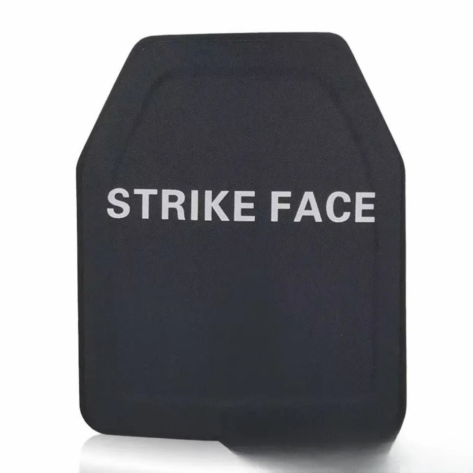 Black polyethylene ceramic plate armored vest size L with cutting angle plate shape for security protection