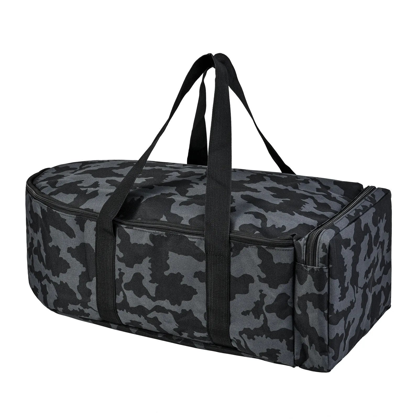 Portable remote control fishing bag made from 1000D polyester fibre, available in camouflage and black colours, for storing fishing boat and remote control.