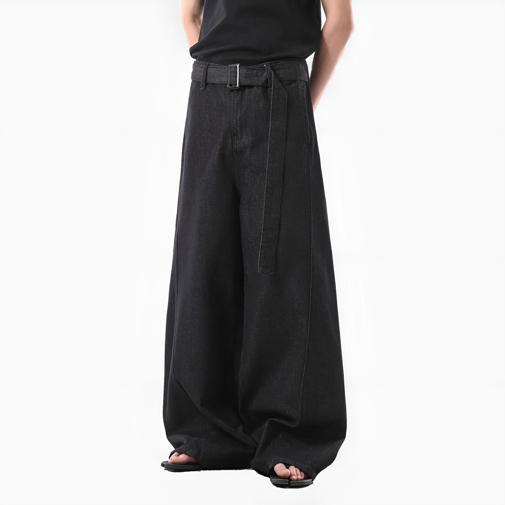Black high waist straight leg jeans with a zip fly, shown flat.