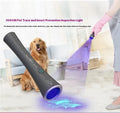 Black anodized aluminium UV flashlight for detecting pet urine stains and insects, showing USB-C charging port.