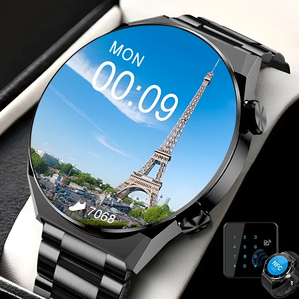 DT3 smartwatch with TFT screen on a silicone strap, showing heart rate monitoring display.