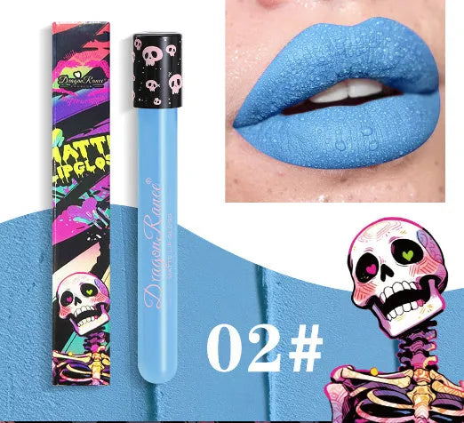 Halloween creative makeup lip gloss in skull test tube with waterproof matte finish