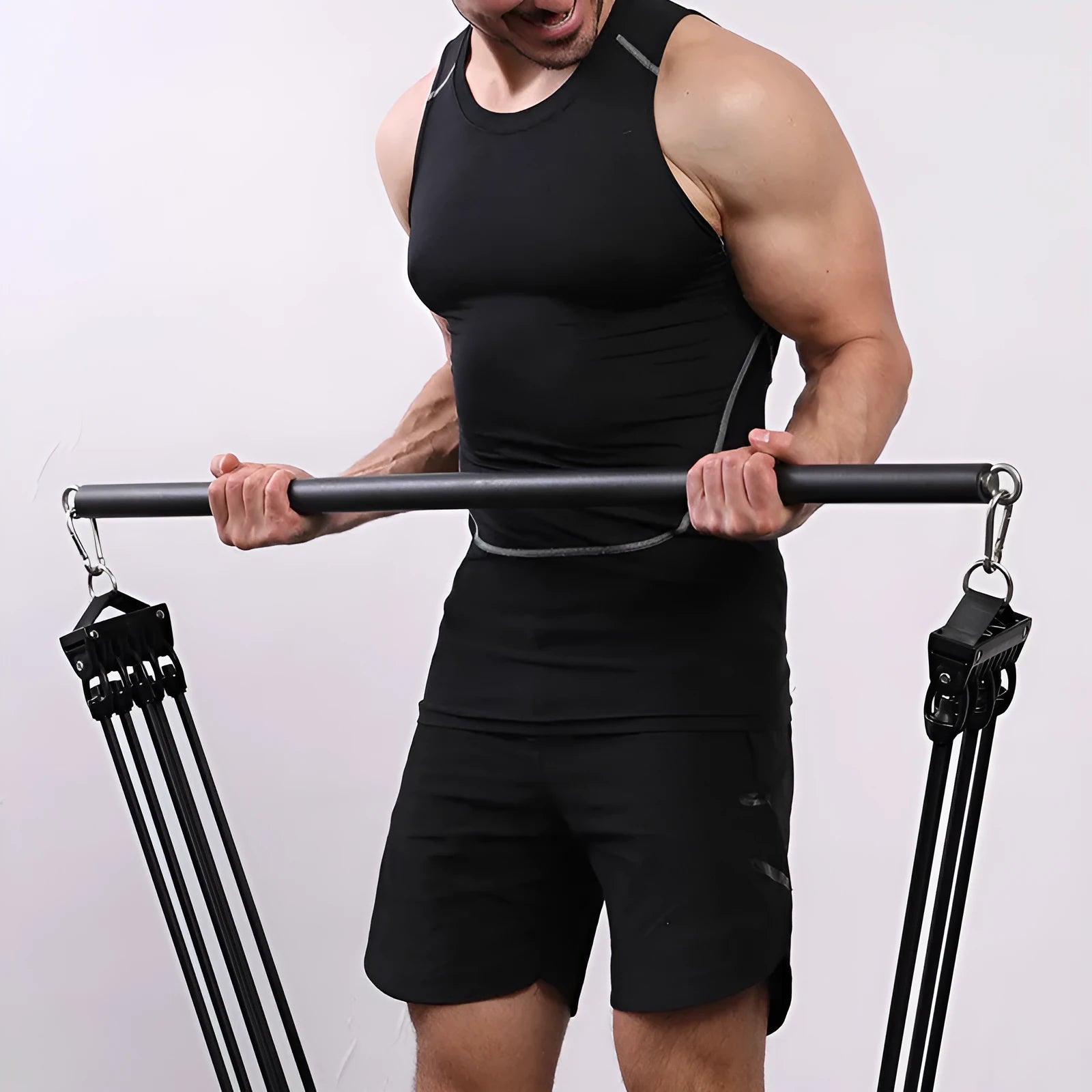 Gym equipment handles with bearing ring and EVA sponge grip in two colour options