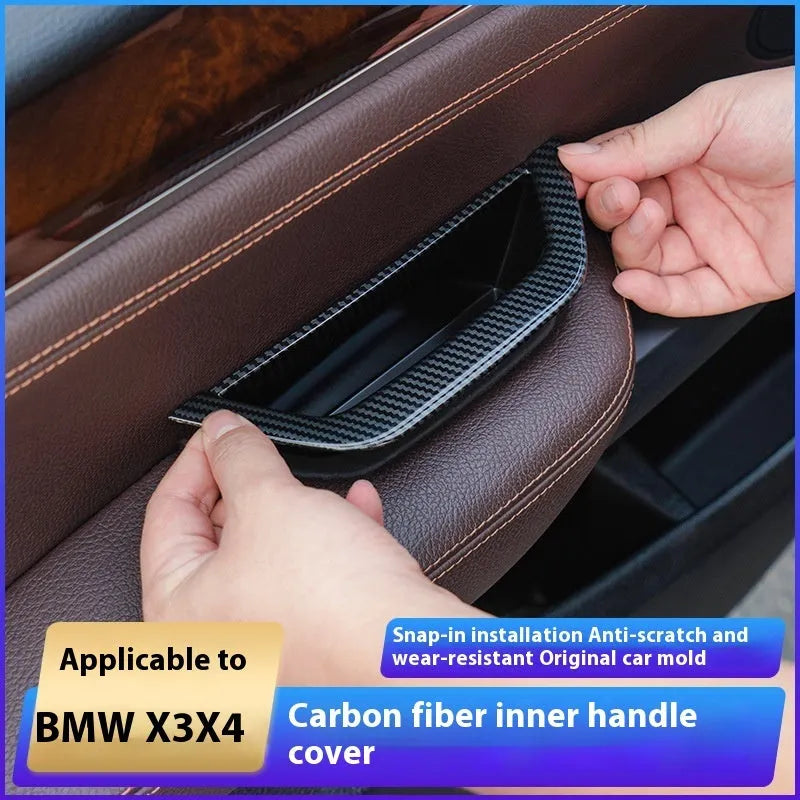 BMW 3 Series detachable inner handle carbon fibre car door handle protective cover in ABS