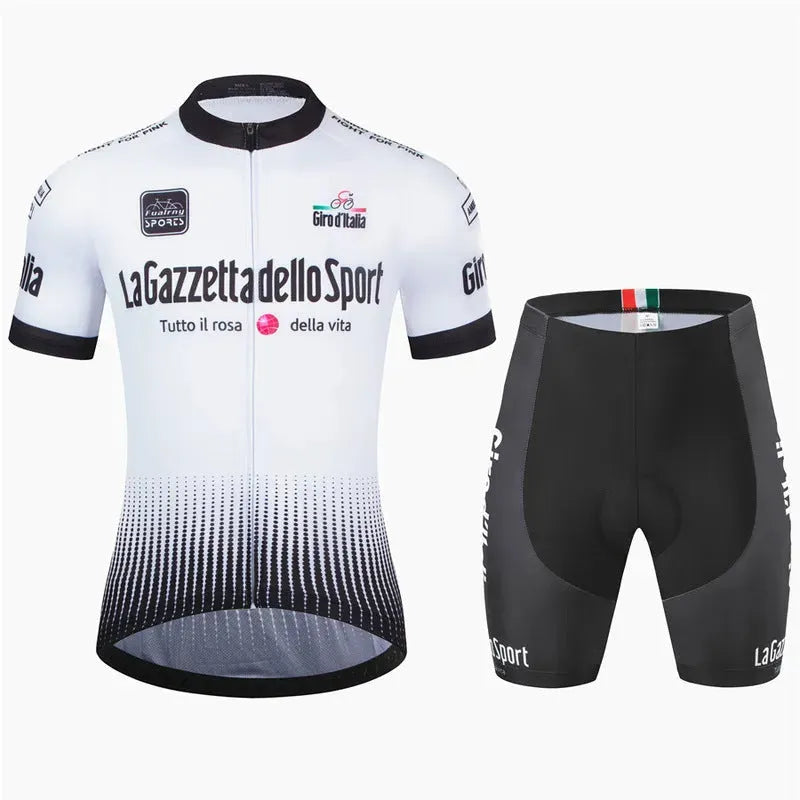 Loop brand short sleeve cycling jersey in a colour pattern, made of quick-dry polyester fabric.