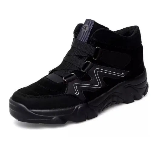 Men's classic black lace-up shoes with a rubber sole on a white background.