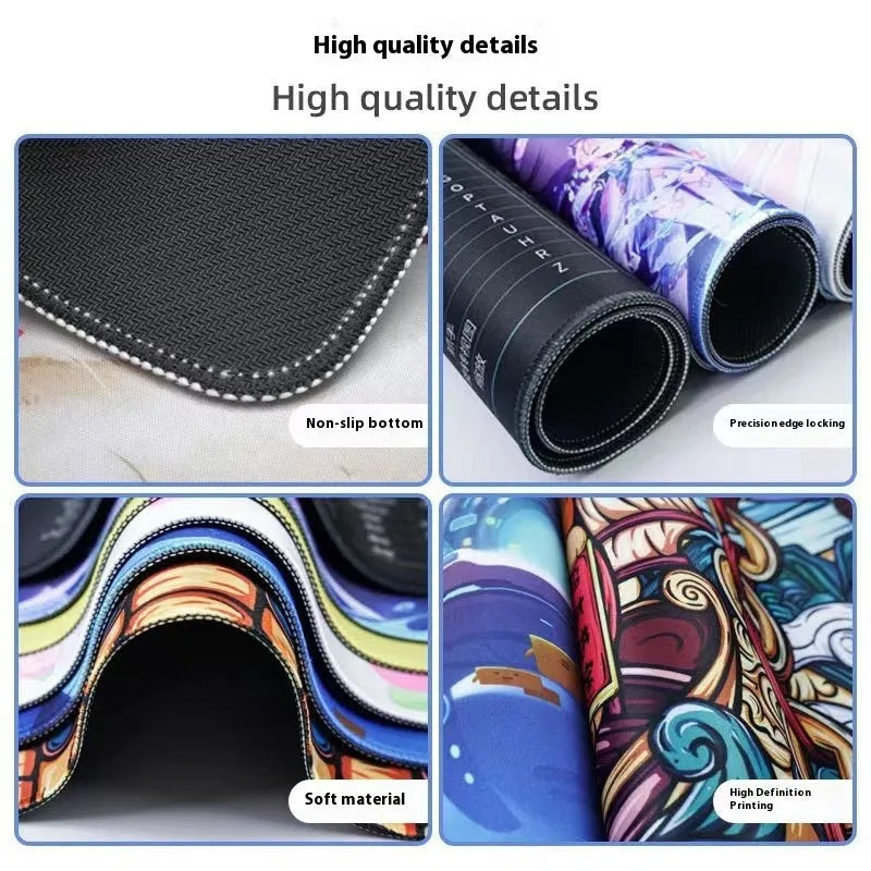 Anime gaming mouse pad with thermal transfer print pattern on non-slip rubber cloth surface