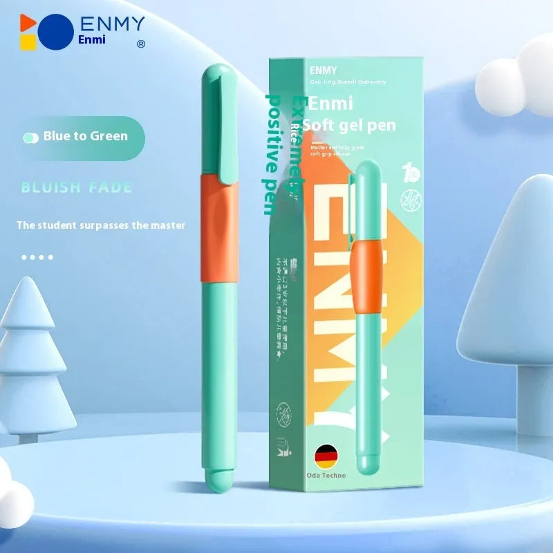 Student posture correction pen with plastic shell, blue colour, boxed packaging
