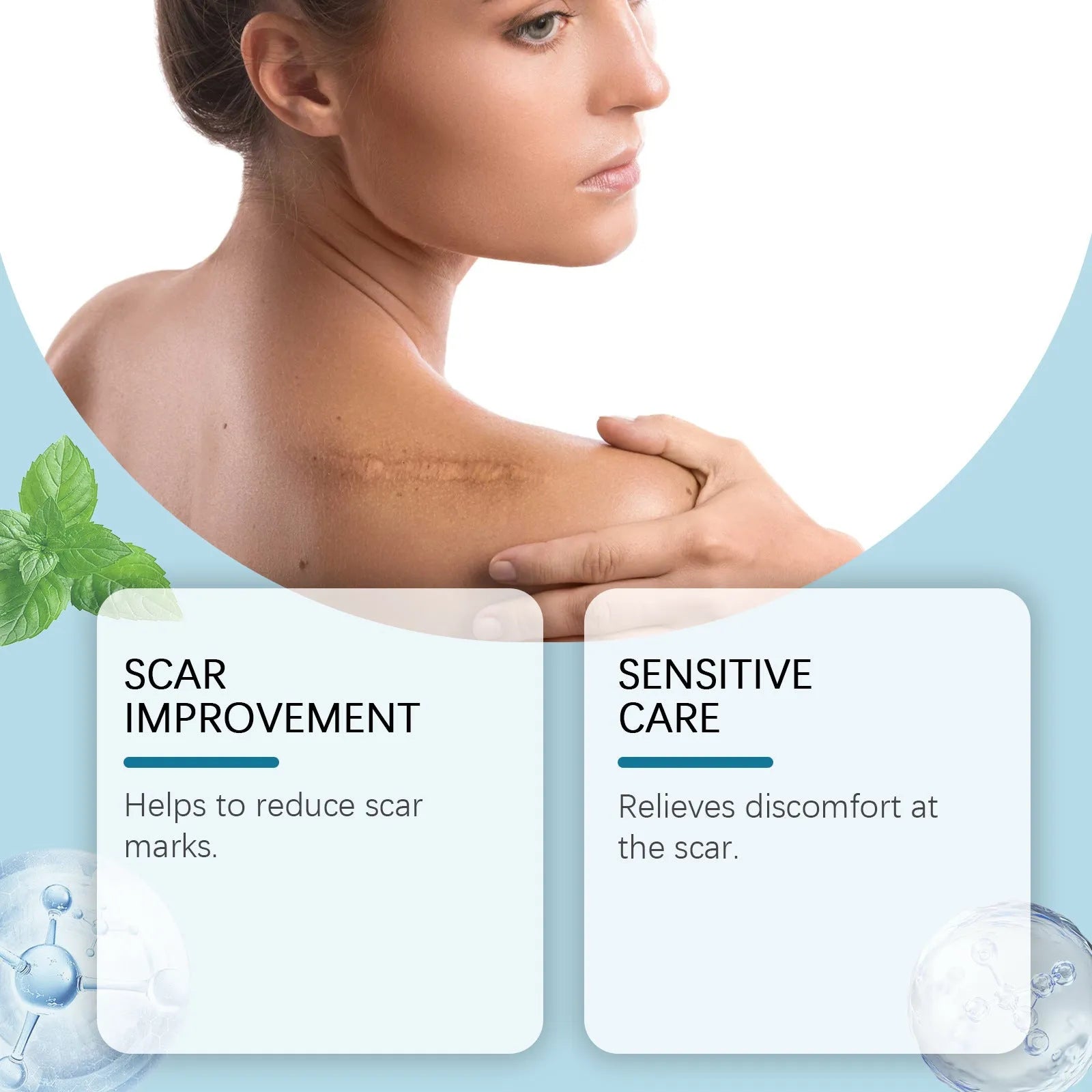 Silicone scar patch roll with mint leaf extract for scar management