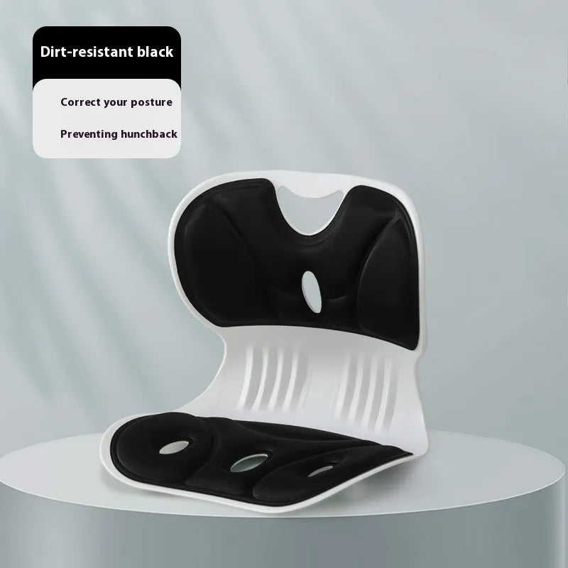 Memory foam chair backrest cushion in grey showing minimalist solid colour design for lumbar support