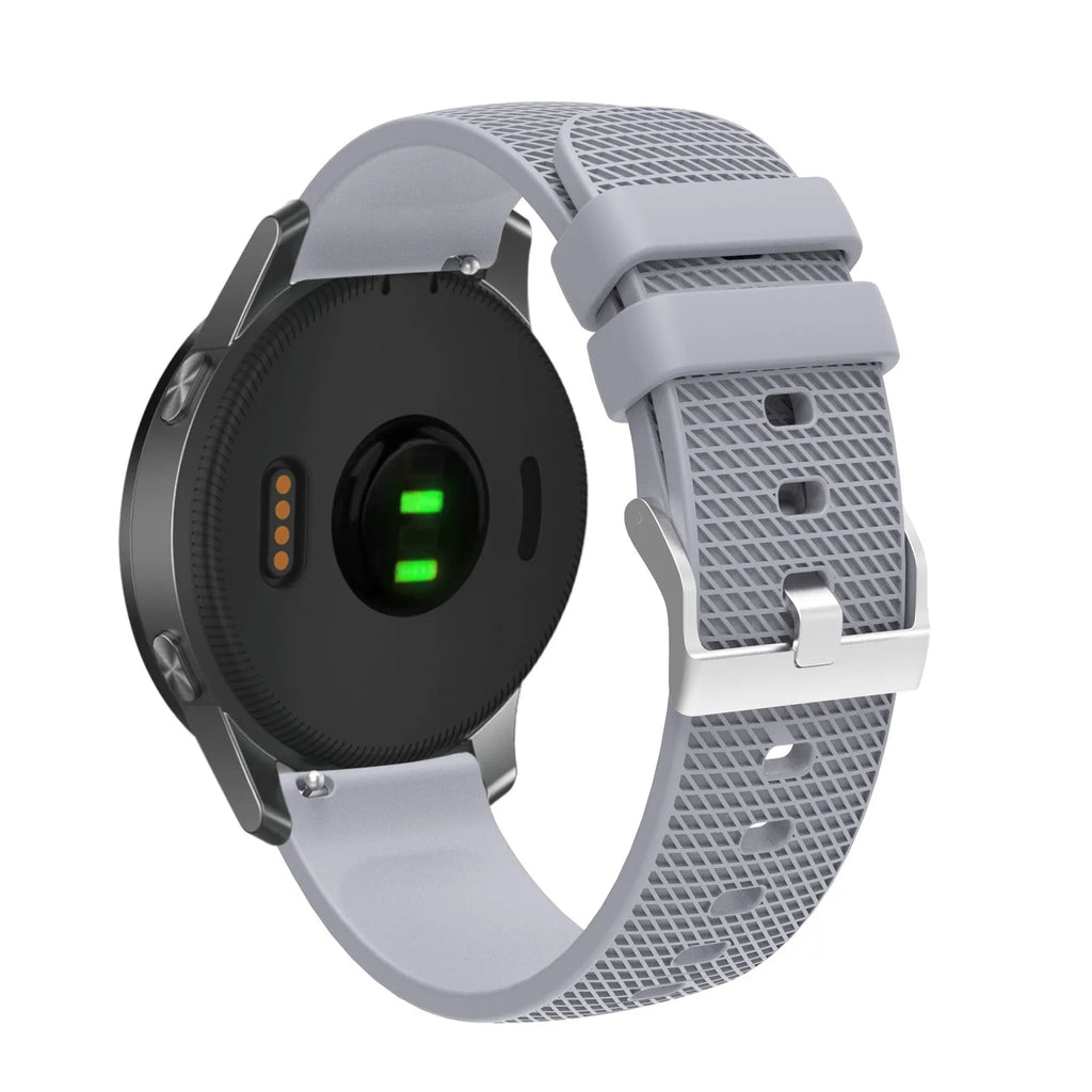 Grid pattern silicone watch strap compatible with Vivoactive 4 GTS GT3 in multiple colours and widths 18mm 20mm 22mm