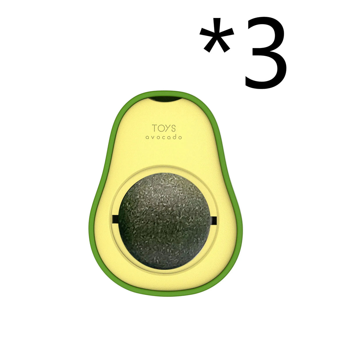 Avocado cat mint multifunctional catnip toy with 360 rotating self-healing design, 27mm ABS sphere, green and white colour