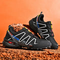 Men's plus size casual shoes in synthetic leather with mesh lining and rubber sole.