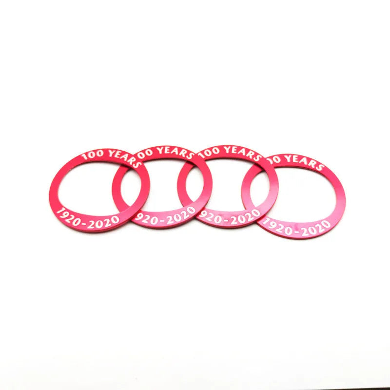 Aluminium alloy 100th anniversary car modification sticker for Mazda in red or black colour