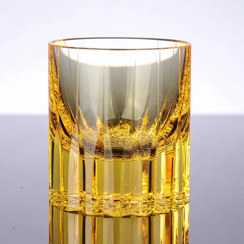 European-style transparent K9 crystal whiskey shot glass with 701-800ml capacity, simple flowering pattern