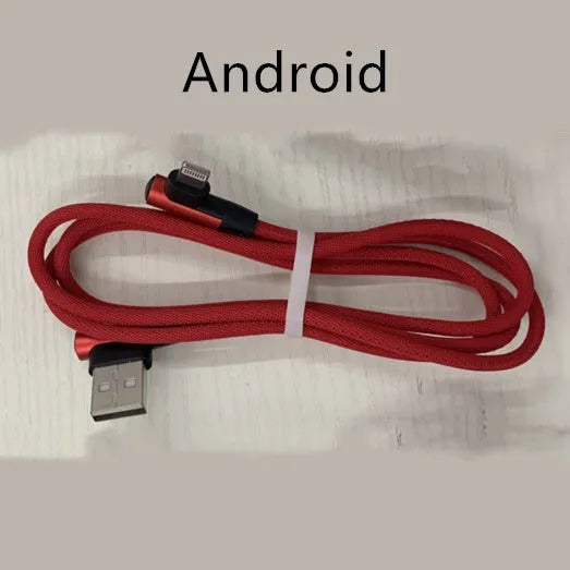 Deniel braided fast charging USB cable for Android and Type C in black, blue, and red colour options.