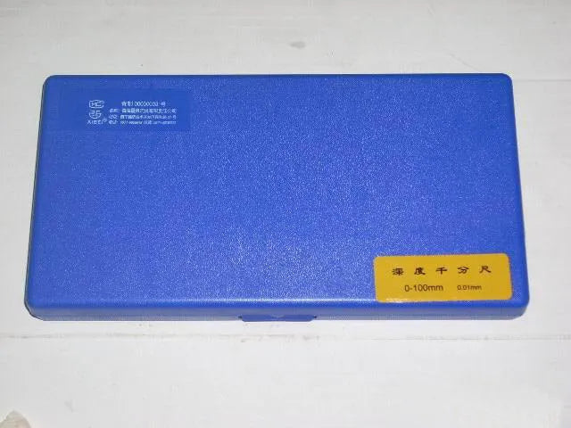 Alloy depth micrometer tool with a 0-100mm measuring range for precision engineering.