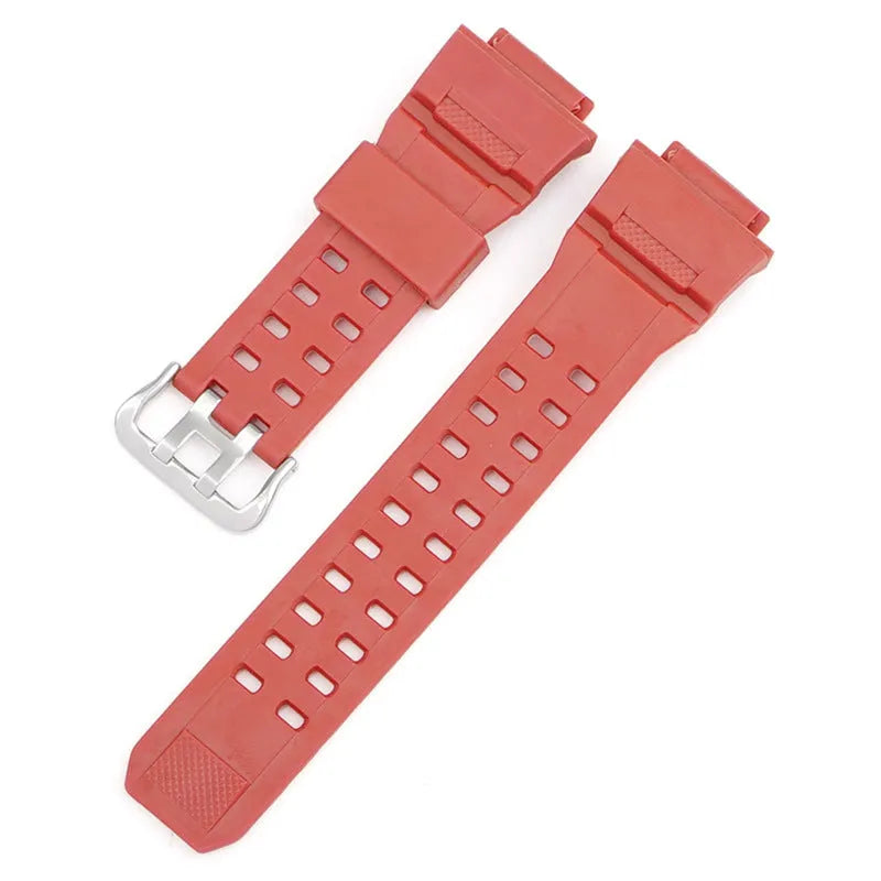 Camouflage pattern TPU watch strap with silver buckle on a 20mm watch lug