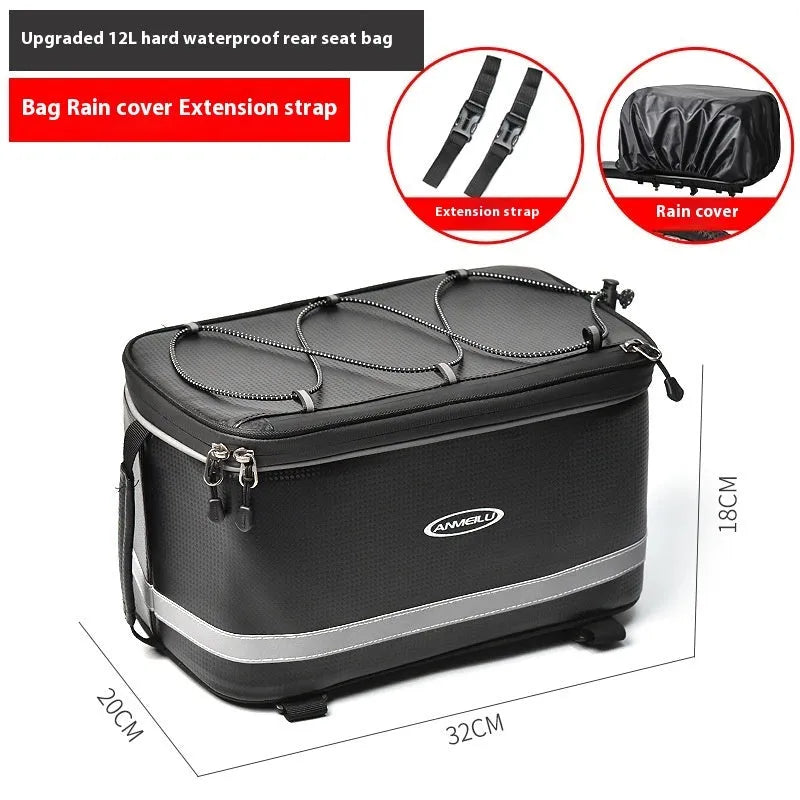 Black PU leather waterproof backseat car storage bag with 12 litre capacity