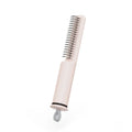Stainless steel dematting comb with ergonomic handle for removing knots from dog or cat hair.