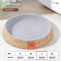 Natural rattan cat bed nest shown in a small size, suitable for a domestic cat.
