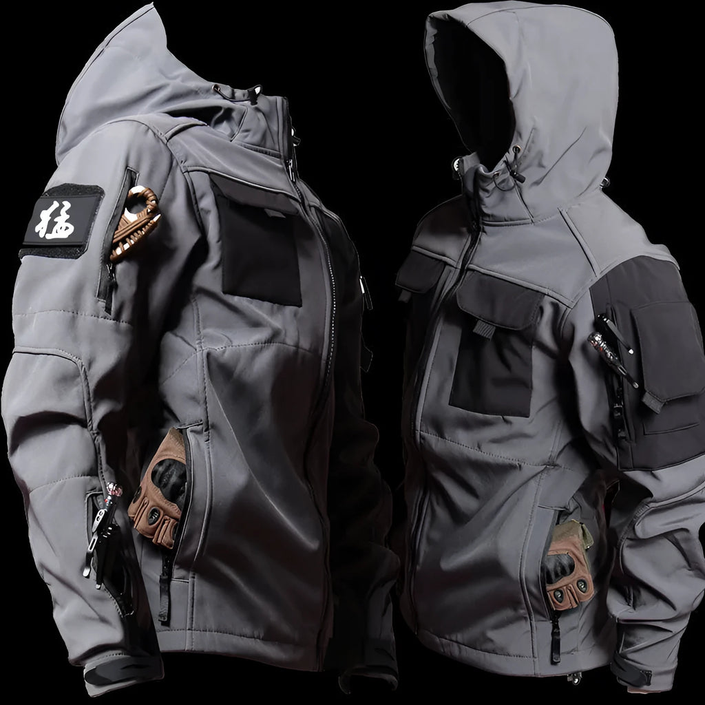 Men's fleece jacket and pants set in corduroy with hooded Korean style in army green beetle coat colour
