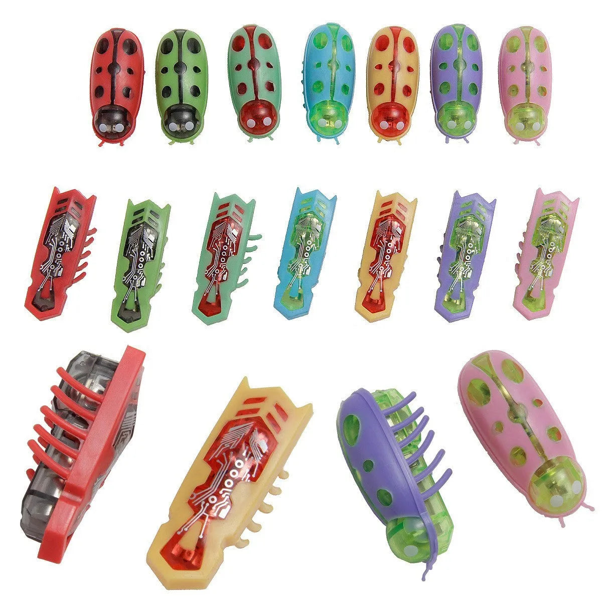Electric jumping insect cat teaser toy in ladybug style red and black colour variation