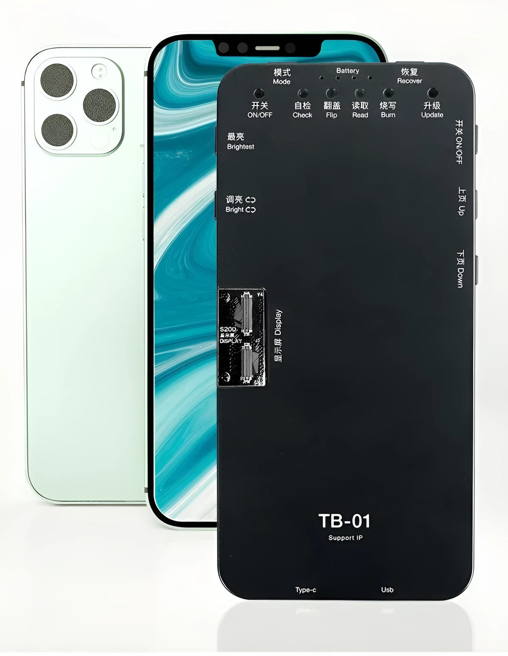 Intelligent mobile phone screen tester device for professional repair diagnostics with ABS and metal housing