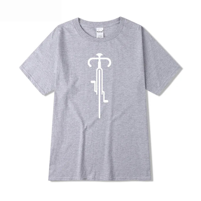Cotton round neck printed short sleeve top for men in white – casual bottoming shirt