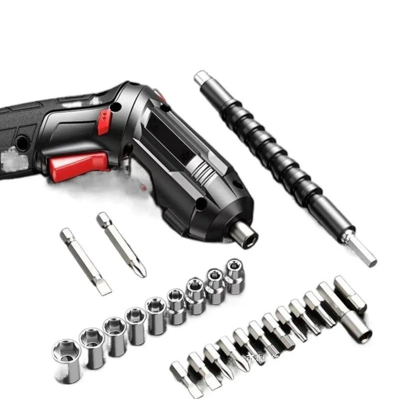 Compact electric screwdriver with pistol grip design and lithium battery charging