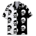 Men's Cuban collar summer shirt with colourful digital printed pattern on lightweight polyester fabric