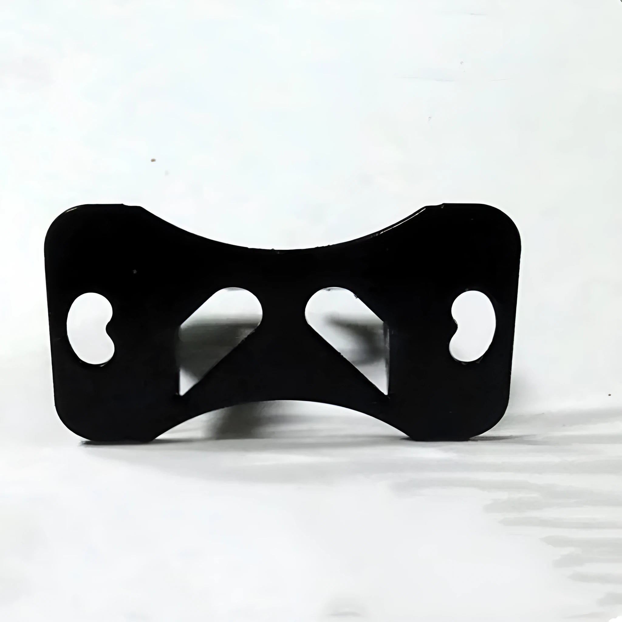 Black metal universal car camera holder bracket with adjustable angle, shown with mounting screws.