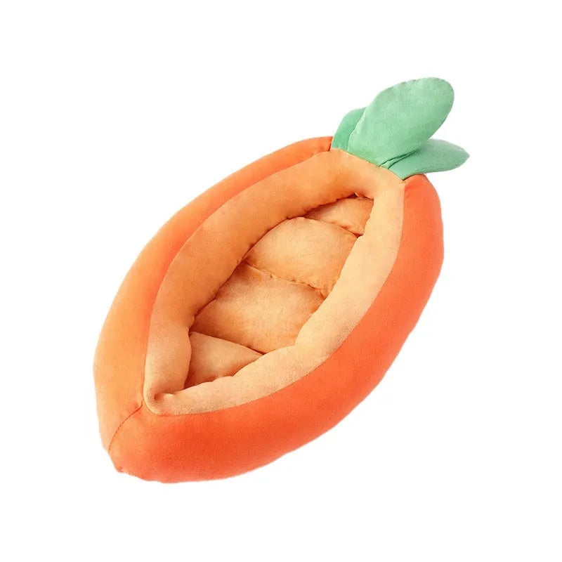 Cartoon carrot pattern double-sided pet mattress with removable cloth cover for dogs