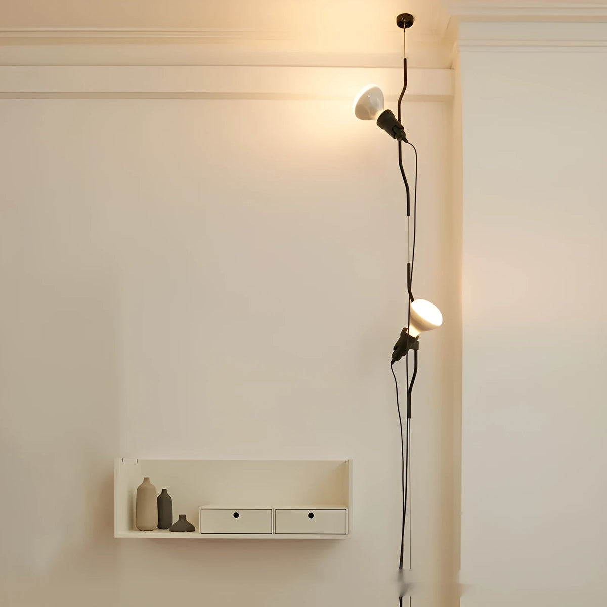 Italian small droplight with adjustable alloy build and 3.5 m wire in modern simplicity style