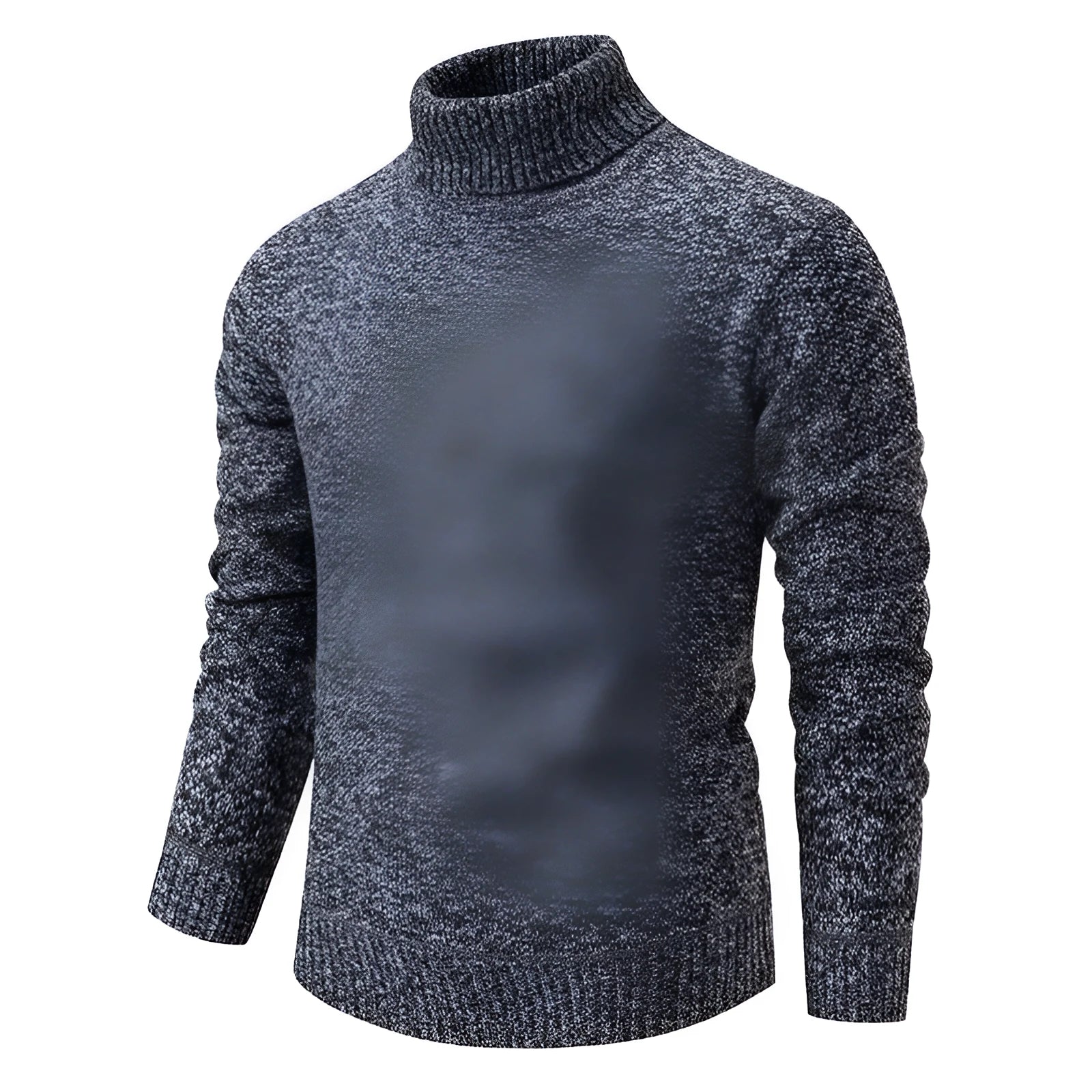 Men's solid color sweater, slim fit pullover, in 6615 Black, brown, and dark gray, made of polyester fibre