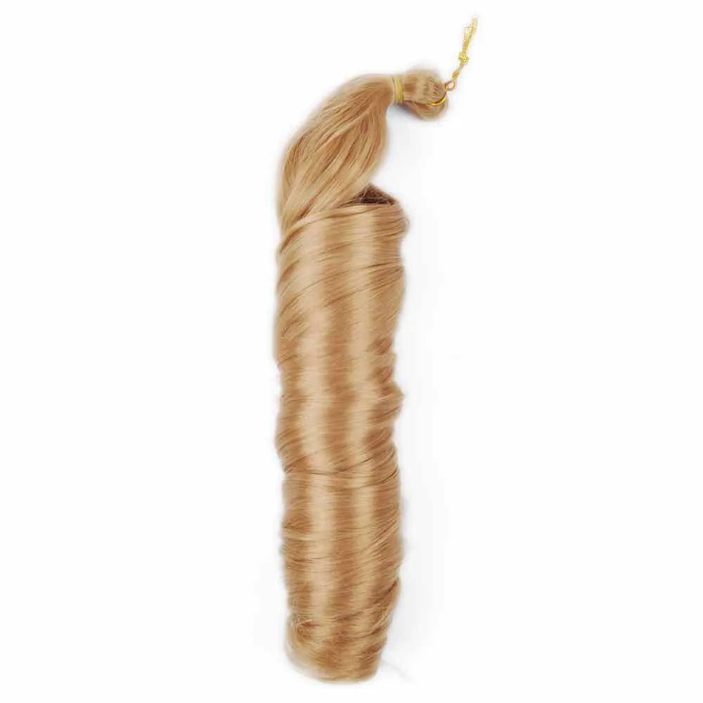22 inch French loose wave crochet braids hair in colour 27, domestic silk, 150g