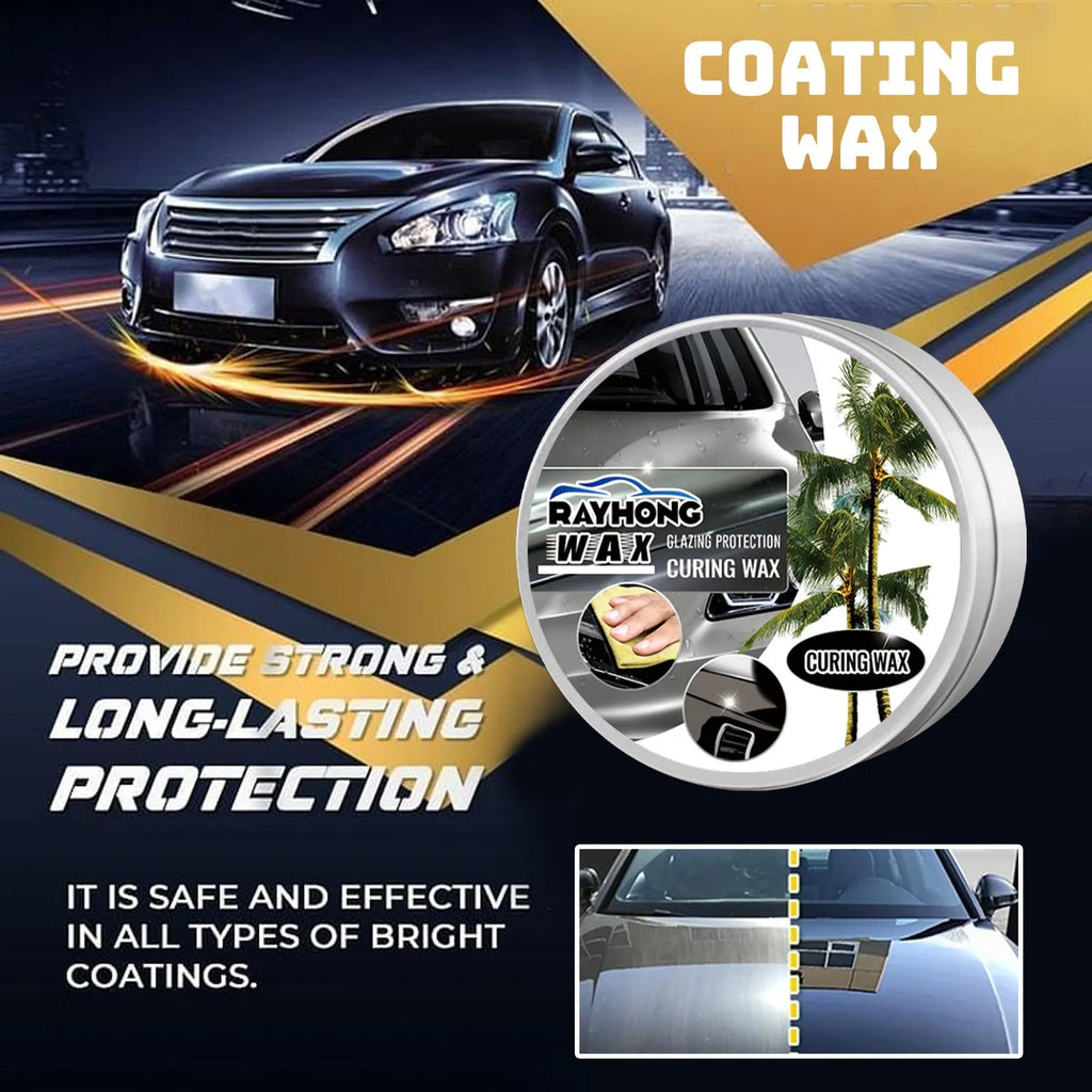 Car coating wax kit showing square wax block and applicator sponge for paint protection