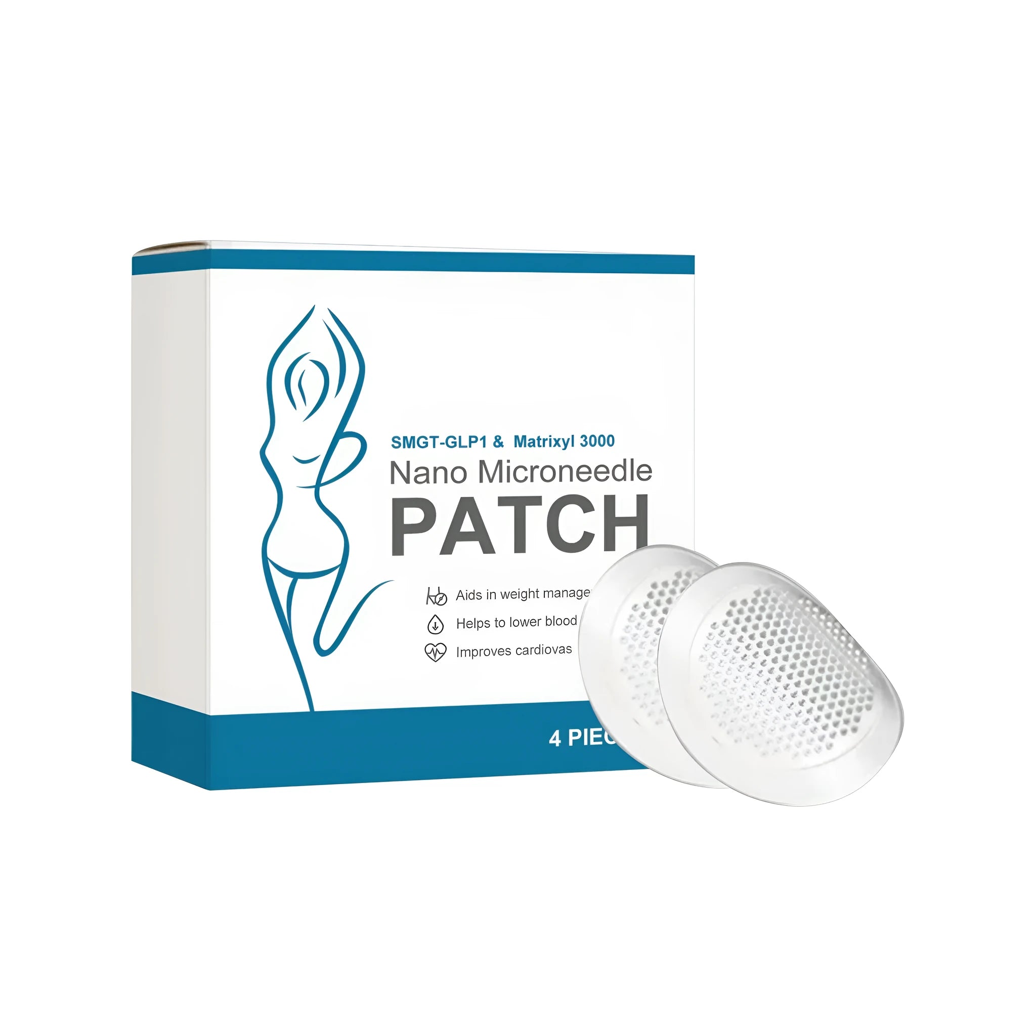 Four microneedle patches for body shaping with curcumin and garlic extract ingredients